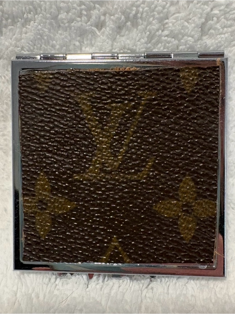 Louis Vuitton Brown & Gold Monogram Compact Mirror